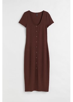 H & M - Sukienka z dżerseju w prążki - Brązowy ze sklepu H&M w kategorii Sukienki - zdjęcie 170335322