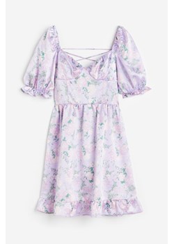 H & M - Satynowa sukienka z odkrytymi plecami - Fioletowy ze sklepu H&M w kategorii Sukienki - zdjęcie 170335432