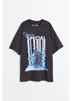 H & M - T-shirt oversize z nadrukiem - Szary ze sklepu H&M w kategorii Bluzki damskie - zdjęcie 170335473