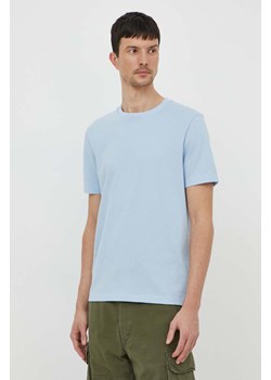 BOSS t-shirt męski kolor niebieski gładki 50452680 ze sklepu ANSWEAR.com w kategorii T-shirty męskie - zdjęcie 170339582