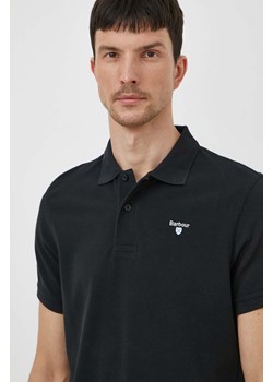 Barbour polo bawełniane kolor czarny gładki ze sklepu ANSWEAR.com w kategorii T-shirty męskie - zdjęcie 170339754