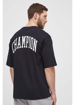 Champion t-shirt bawełniany męski kolor czarny z nadrukiem 219855 ze sklepu ANSWEAR.com w kategorii T-shirty męskie - zdjęcie 170339894
