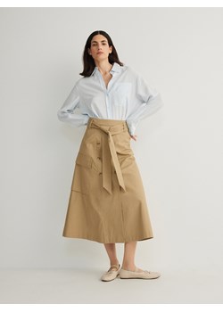 Reserved - Bawełniana spódnica maxi - beżowy ze sklepu Reserved w kategorii Spódnice - zdjęcie 170341430