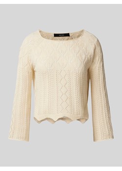 Sweter z dzianiny z ażurowym wzorem model ‘GINGER’ ze sklepu Peek&Cloppenburg  w kategorii Swetry damskie - zdjęcie 170342431