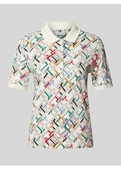 Koszulka polo o kroju regular fit ze wzorem z logo na całej powierzchni ze sklepu Peek&Cloppenburg  w kategorii Bluzki damskie - zdjęcie 170342943
