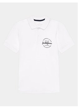 Jack&Jones Junior Polo Forest 12249749 Biały Standard Fit ze sklepu MODIVO w kategorii T-shirty chłopięce - zdjęcie 170343301