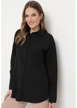 Czarna Klasyczna Koszula z Bawełny Zapinana na Guziki Wanoria ze sklepu Born2be Odzież w kategorii Koszule damskie - zdjęcie 170379481