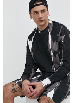 HUGO bluza bawełniana męska kolor czarny wzorzysta 50511873 ze sklepu ANSWEAR.com w kategorii Bluzy męskie - zdjęcie 170383763