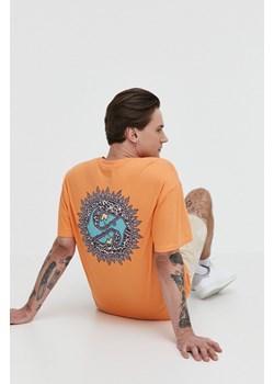 Quiksilver t-shirt bawełniany męski kolor pomarańczowy z nadrukiem ze sklepu ANSWEAR.com w kategorii T-shirty męskie - zdjęcie 170383860