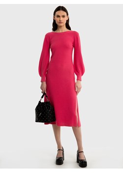 Sukienka damska z domieszką wełny różowa Dresella 601 ze sklepu Big Star w kategorii Sukienki - zdjęcie 170385631