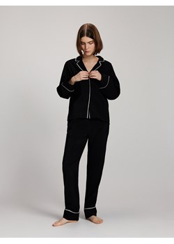 Reserved - Dwuczęściowa piżama z wiskozy - czarny ze sklepu Reserved w kategorii Piżamy damskie - zdjęcie 170386090
