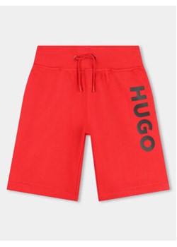 Hugo Szorty sportowe G00034 S Czerwony Regular Fit ze sklepu MODIVO w kategorii Spodenki chłopięce - zdjęcie 170391412