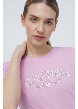 Columbia t-shirt Columbia Trek damski kolor różowy 1992134 ze sklepu ANSWEAR.com w kategorii Bluzki damskie - zdjęcie 170394052