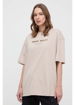 Miss Sixty t-shirt bawełniany kolor beżowy ze sklepu ANSWEAR.com w kategorii Bluzki damskie - zdjęcie 170394072