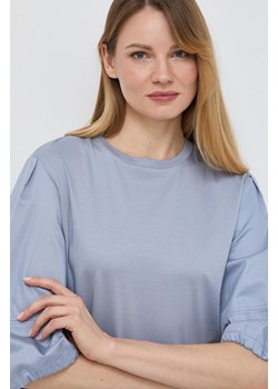 Max Mara Leisure bluzka damska kolor niebieski gładka 2416941048600 ze sklepu ANSWEAR.com w kategorii Bluzki damskie - zdjęcie 170394094