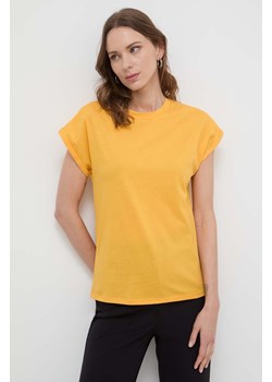 Marella t-shirt bawełniany damski kolor pomarańczowy ze sklepu ANSWEAR.com w kategorii Bluzki damskie - zdjęcie 170394113