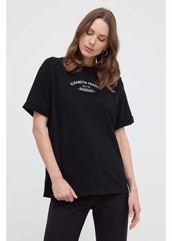 Elisabetta Franchi t-shirt bawełniany damski kolor czarny MA02342E2 ze sklepu ANSWEAR.com w kategorii Bluzki damskie - zdjęcie 170394553