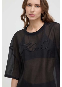 Karl Lagerfeld t-shirt damski kolor czarny ze sklepu ANSWEAR.com w kategorii Bluzki damskie - zdjęcie 170394572