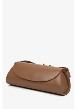 Estro: Podłużna skórzana torebka damska w kolorze brązowym ze sklepu Estro w kategorii Kopertówki - zdjęcie 170395332