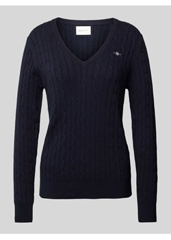 Sweter z dzianiny z wzorem warkocza ze sklepu Peek&Cloppenburg  w kategorii Swetry damskie - zdjęcie 170395444