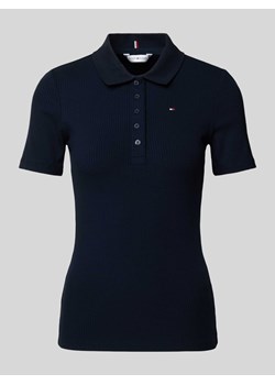 Koszulka polo o kroju slim fit z efektem prążkowania ze sklepu Peek&Cloppenburg  w kategorii Bluzki damskie - zdjęcie 170395484