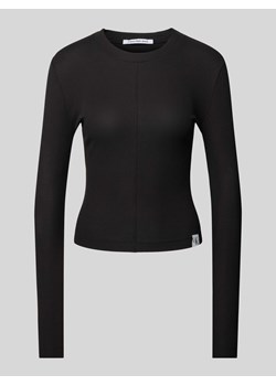 Bluzka z długim rękawem i naszywką z logo model ‘SEAMING’ ze sklepu Peek&Cloppenburg  w kategorii Bluzki damskie - zdjęcie 170395953