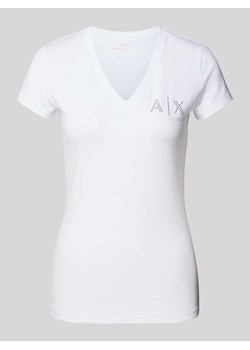 T-shirt z obszyciem z kamieni stras ze sklepu Peek&Cloppenburg  w kategorii Bluzki damskie - zdjęcie 170395971
