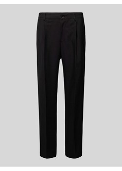 Spodnie materiałowe z zakładkami w pasie model ‘Jarod’ ze sklepu Peek&Cloppenburg  w kategorii Spodnie męskie - zdjęcie 170396203