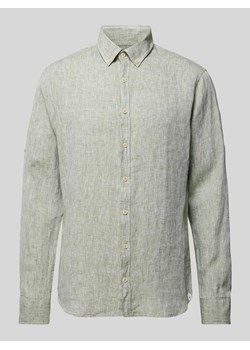 Koszula lniana o kroju modern fit z kołnierzykiem typu button down model ‘Dirk’ ze sklepu Peek&Cloppenburg  w kategorii Koszule męskie - zdjęcie 170396214