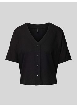 Bluzka z mieszanki wiskozy i lnu z dekoltem w serek model ‘JESMILO’ ze sklepu Peek&Cloppenburg  w kategorii Koszule damskie - zdjęcie 170396652