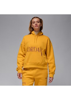 Damska bluza z kapturem Jordan Brooklyn Fleece - Żółty ze sklepu Nike poland w kategorii Bluzy damskie - zdjęcie 170398241