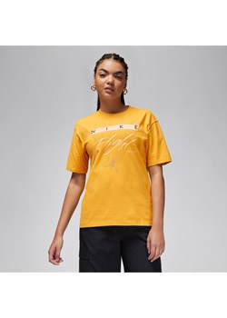 Damski T-shirt z nadrukiem Jordan Flight Heritage - Żółty ze sklepu Nike poland w kategorii Bluzki damskie - zdjęcie 170398252