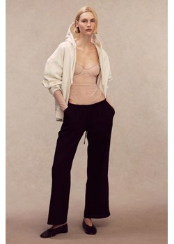 H & M - Spodnie bez zapięcia z domieszką lnu - Czarny ze sklepu H&M w kategorii Spodnie damskie - zdjęcie 170398322