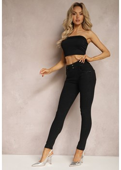 Czarne Spodnie Jegginsy z Gumką w Talii Selirea ze sklepu Renee odzież w kategorii Spodnie damskie - zdjęcie 170404323