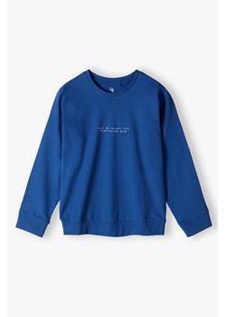 Bluzka chłopięca bawełniania z nadrukiem - niebieska ze sklepu 5.10.15 w kategorii Bluzy chłopięce - zdjęcie 170405224