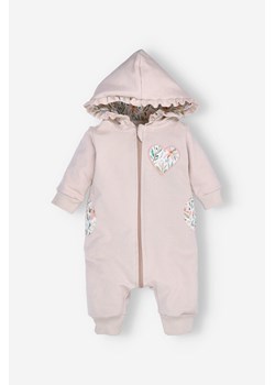 Kombinezon niemowlęcy PINK FLOWERS z bawełny organicznej z kapturem ze sklepu 5.10.15 w kategorii Kombinezony i kurtki - zdjęcie 170405250