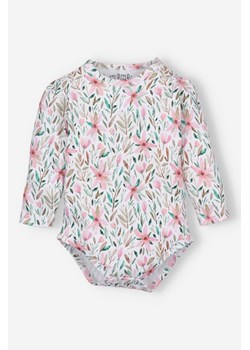 Body niemowlęce PINK FLOWERS z bawełny organicznej w kwiaty ze sklepu 5.10.15 w kategorii Body niemowlęce - zdjęcie 170405304