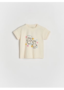 Reserved - T-shirt Świnka Peppa - kremowy ze sklepu Reserved w kategorii Koszulki niemowlęce - zdjęcie 170405803