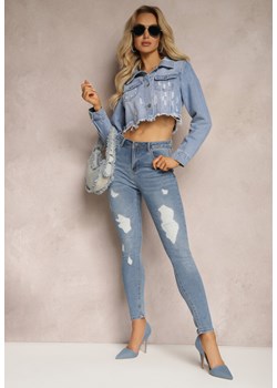 Niebieskie Jeansy Skinny High Waist z Przedarciami Gracenitta ze sklepu Renee odzież w kategorii Jeansy damskie - zdjęcie 170406333