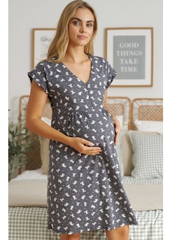 Doctor Nap koszula ciążowa z ukrytym zapięciem szara TCB.5329, Kolor szary-wzór, Rozmiar S, Doctor Nap ze sklepu Intymna w kategorii Bielizna ciążowa - zdjęcie 170406462