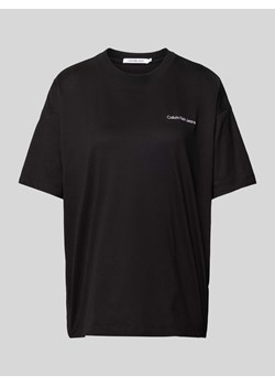 T-shirt z wyhaftowanym logo model ‘EMBROIDERED’ ze sklepu Peek&Cloppenburg  w kategorii Bluzki damskie - zdjęcie 170406793