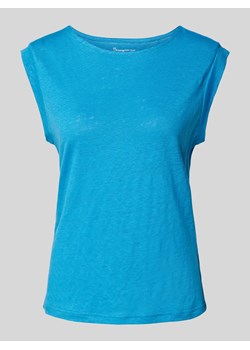 T-shirt z lnu w jednolitym kolorze ze sklepu Peek&Cloppenburg  w kategorii Bluzki damskie - zdjęcie 170407353
