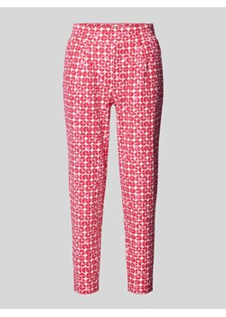 Spodnie materiałowe o kroju tapered fit z nadrukiem na całej powierzchni model ‘Kate’ ze sklepu Peek&Cloppenburg  w kategorii Spodnie damskie - zdjęcie 170407432