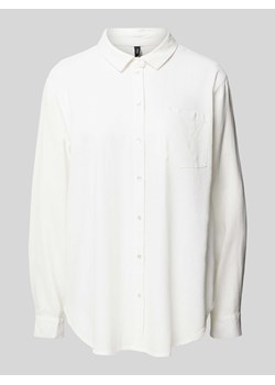 Bluzka z mieszanki wiskozy i lnu w jednolitym kolorze ze sklepu Peek&Cloppenburg  w kategorii Koszule damskie - zdjęcie 170407912