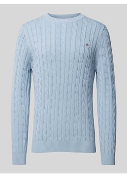 Sweter z dzianiny z wzorem warkocza ze sklepu Peek&Cloppenburg  w kategorii Swetry męskie - zdjęcie 170407983