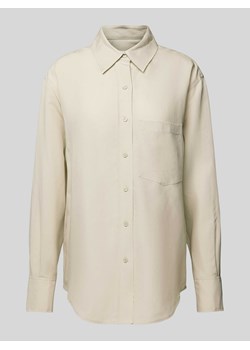 Bluzka koszulowa o kroju regular fit z dodatkiem lnu ze sklepu Peek&Cloppenburg  w kategorii Koszule damskie - zdjęcie 170408062