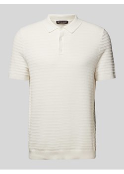 Koszulka polo kroju regular fit z fakturowanym wzorem model ‘TUCK STRIPE’ ze sklepu Peek&Cloppenburg  w kategorii T-shirty męskie - zdjęcie 170408424