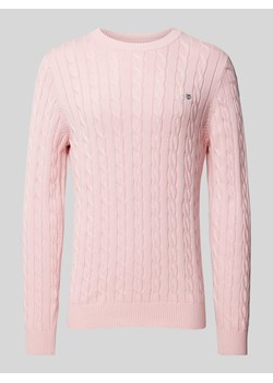 Sweter z dzianiny z wzorem warkocza ze sklepu Peek&Cloppenburg  w kategorii Swetry męskie - zdjęcie 170409122