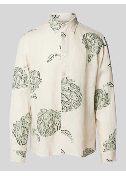 Koszula casualowa z lnu ze wzorem na całej powierzchni ze sklepu Peek&Cloppenburg  w kategorii Koszule męskie - zdjęcie 170409233