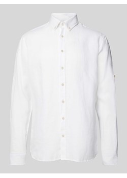 Koszula lniana o kroju modern fit z kołnierzykiem typu button down model ‘Dirk’ ze sklepu Peek&Cloppenburg  w kategorii Koszule męskie - zdjęcie 170409393